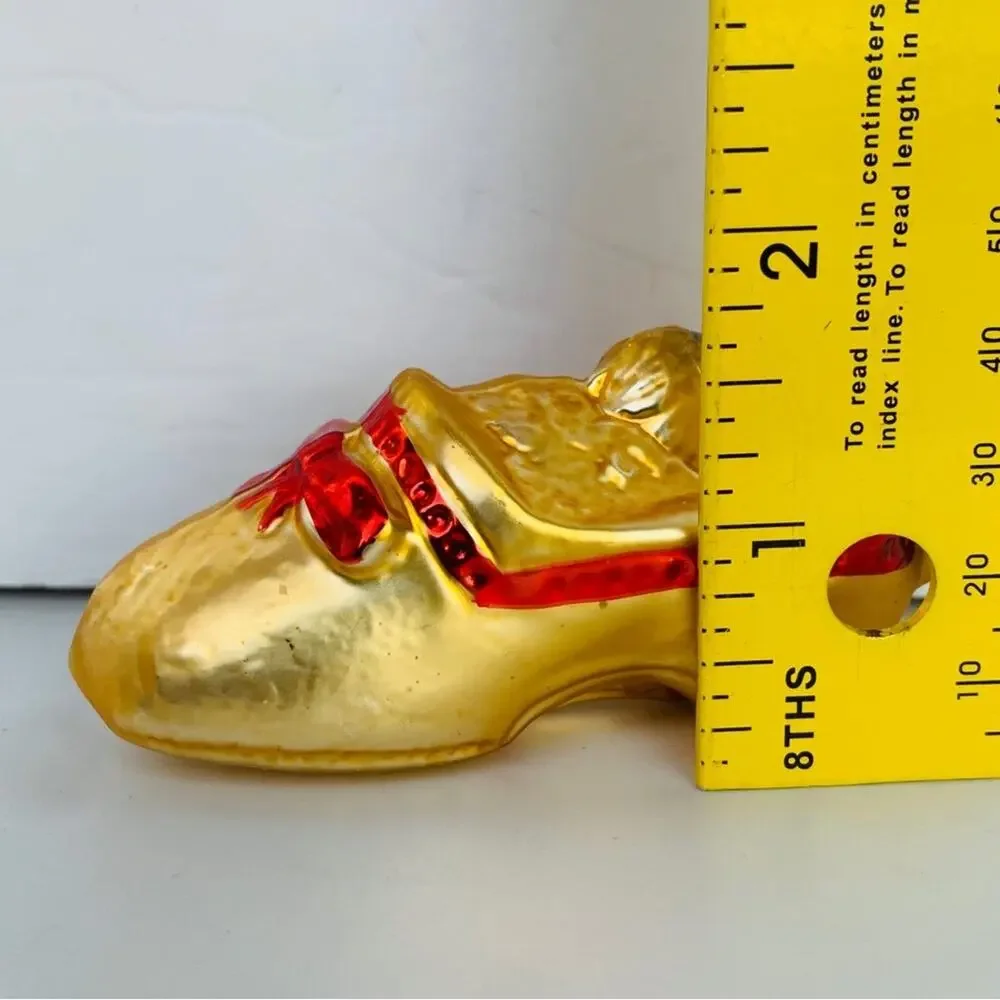 Vintage Christborn Glass Cat Shoe Ornament